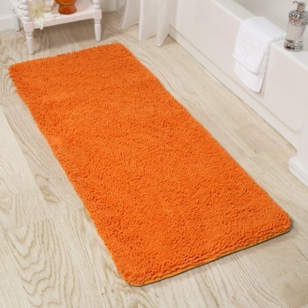 HASTINGS HOME Hastings Home Memory Foam Shag Bath Mat 2-feet by 5-feet - Orange 983927NEZ